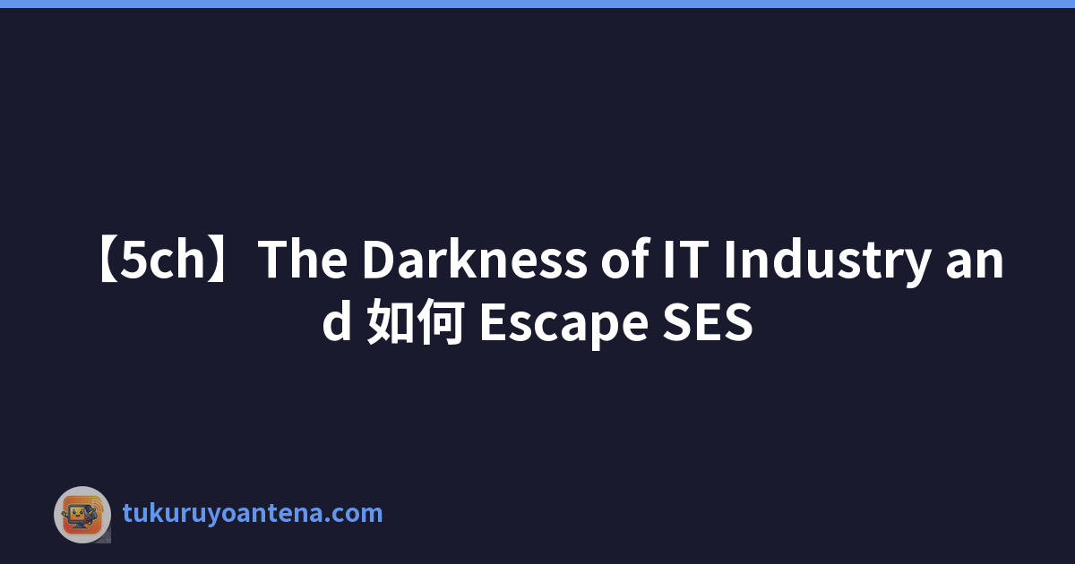 【5ch】The Darkness of IT Industry and 如何 Escape SES